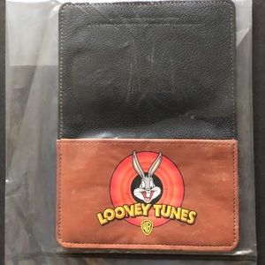 Looney Tunes Tan Leather Credit Card Holder Wallet